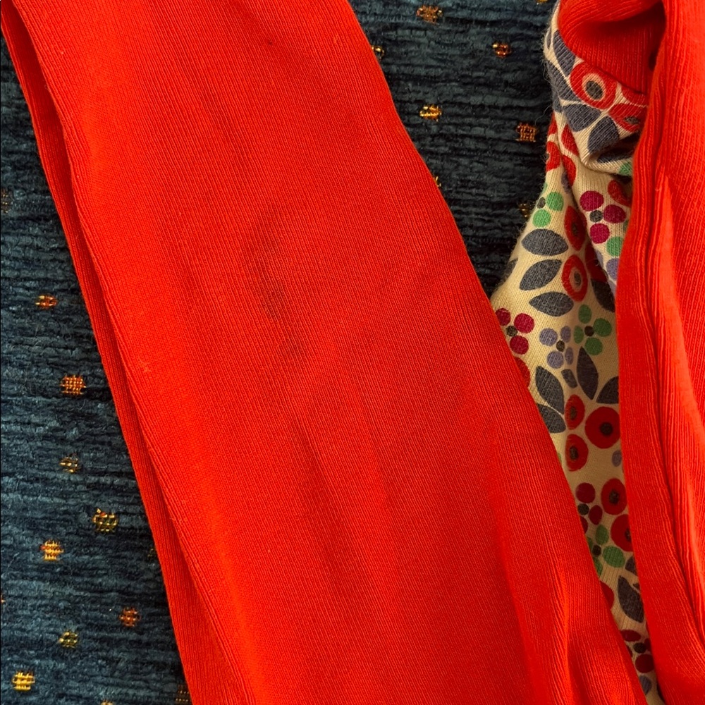 Tea collection size 6 Red Long Sleeve Dress with Floral Skirt - Picture 5 of 5